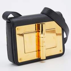 Pre Owned Tom Ford Black Leather Mini Natalia Crossbody Bag