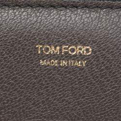 Pre Owned Tom Ford Grey Leather Large Natalia Shoulder Bag