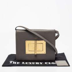 Pre Owned Tom Ford Grey Leather Large Natalia Shoulder Bag