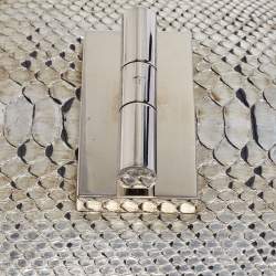 Pre Owned Tom Ford Metallic Silver Python Leather Small Natalia Crossbody Bag