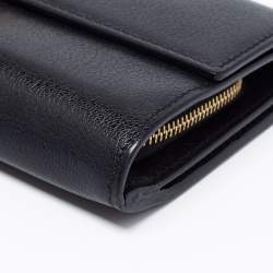 Pre Owned Tom Ford Black Leather Turnlock Natalia Continental Wallet