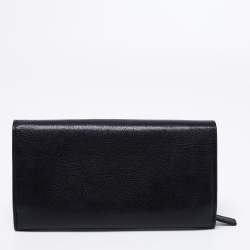 Pre Owned Tom Ford Black Leather Turnlock Natalia Continental Wallet