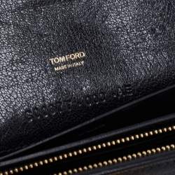 Pre Owned Tom Ford Black Leather Turnlock Natalia Continental Wallet