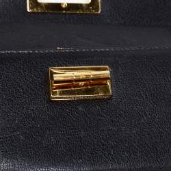 Pre Owned Tom Ford Black Leather Turnlock Natalia Continental Wallet