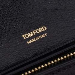 Pre Owned Tom Ford Black Leather Turnlock Natalia Continental Wallet