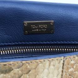 Pre Owned Tom Ford Gold Python Medium Natalia Chain Shoulder Bag