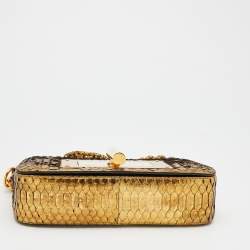 Pre Owned Tom Ford Gold Python Medium Natalia Chain Shoulder Bag