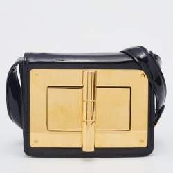 Pre Owned Tom Ford Black Patent Leather Mini Natalia Crossbody Bag