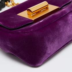 مملوكة مسبقًا Tom Ford Purple Velvet Mini Natalia Shoulder Bag