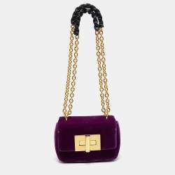 مملوكة مسبقًا Tom Ford Purple Velvet Mini Natalia Shoulder Bag