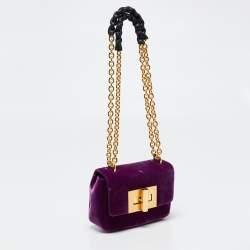 مملوكة مسبقًا Tom Ford Purple Velvet Mini Natalia Shoulder Bag