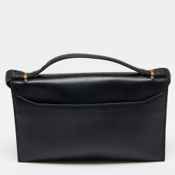 Pre Owned Tom Ford Black Leather Flap Shoulder Bag