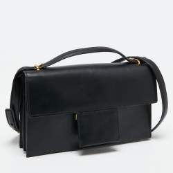 Pre Owned Tom Ford Black Leather Flap Shoulder Bag