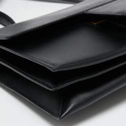 Pre Owned Tom Ford Black Leather Flap Shoulder Bag