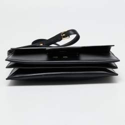 Pre Owned Tom Ford Black Leather Flap Shoulder Bag