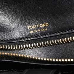 Pre Owned Tom Ford Black Leather Flap Shoulder Bag