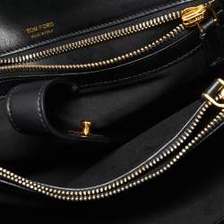 Pre Owned Tom Ford Black Leather Flap Shoulder Bag