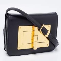 Pre Owned Tom Ford Black Leather Small Natalia Crossbody Bag