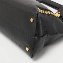 Pre Owned Tom Ford Black Leather Large Fold Over Alix Tote