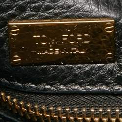 Pre Owned Tom Ford Black Leather Large Fold Over Alix Tote