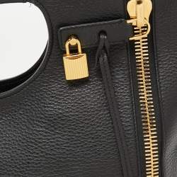 Pre Owned Tom Ford Black Leather Large Fold Over Alix Tote