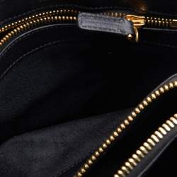 Tom Ford Black Leather Lock Flap Top Handle Bag