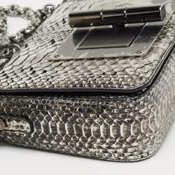 Tom Ford Metallic Silver Python Natalia Chain Shoulder Bag