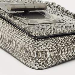 Tom Ford Metallic Silver Python Natalia Chain Shoulder Bag