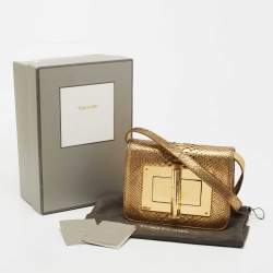 Tom Ford Gold Python Small Natalia Crossbody Bag