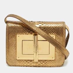 Tom Ford Gold Python Small Natalia Crossbody Bag