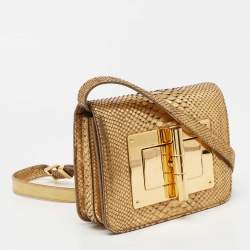 Tom Ford Gold Python Small Natalia Crossbody Bag