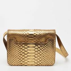 Tom Ford Gold Python Small Natalia Crossbody Bag
