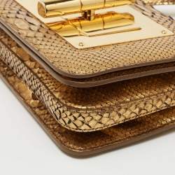Tom Ford Gold Python Small Natalia Crossbody Bag