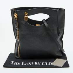 Pre Owned Tom Ford Black Leather Alix Fold Over Clutch