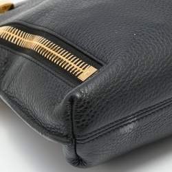 Pre Owned Tom Ford Black Leather Alix Fold Over Clutch