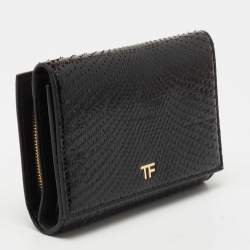 Tom Ford Black Python Flap Frence Wallet 