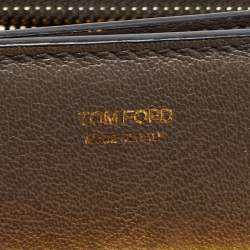 Pre Owned Tom Ford Dark Beige Leather Small Natalia Shoulder Bag