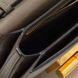 Pre Owned Tom Ford Dark Beige Leather Small Natalia Shoulder Bag