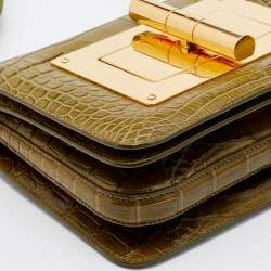 Pre Owned Tom Ford Green Alligator Small Natalia Crossbody Bag