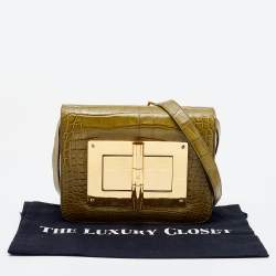 Pre Owned Tom Ford Green Alligator Small Natalia Crossbody Bag