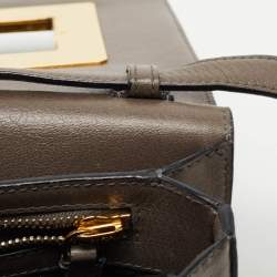 Pre Owned Tom Ford Dark Grey Leather Small Natalia Crossbody Bag