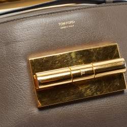 Pre Owned Tom Ford Dark Grey Leather Small Natalia Crossbody Bag