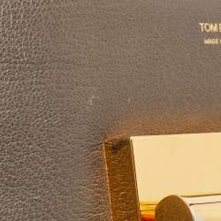 Pre Owned Tom Ford Dark Grey Leather Small Natalia Crossbody Bag