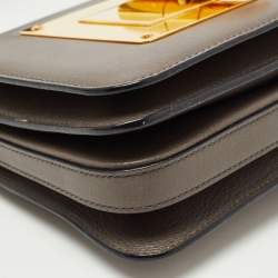 Pre Owned Tom Ford Dark Grey Leather Small Natalia Crossbody Bag