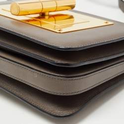 Pre Owned Tom Ford Dark Grey Leather Small Natalia Crossbody Bag