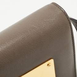 Pre Owned Tom Ford Dark Grey Leather Small Natalia Crossbody Bag