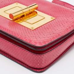 Pre Owned Tom Ford Pink Python Large Natalia Shoulder Bag