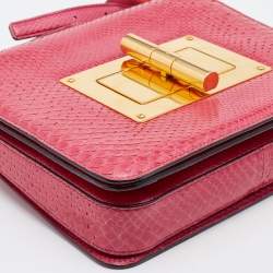 Pre Owned Tom Ford Pink Python Large Natalia Shoulder Bag