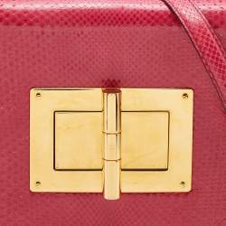 Pre Owned Tom Ford Pink Python Large Natalia Shoulder Bag