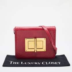 Pre Owned Tom Ford Pink Python Large Natalia Shoulder Bag